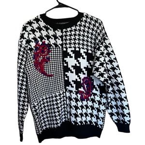 Vtg 80’s New Wave Houndstooth Acrylic Sweater by Counterpart